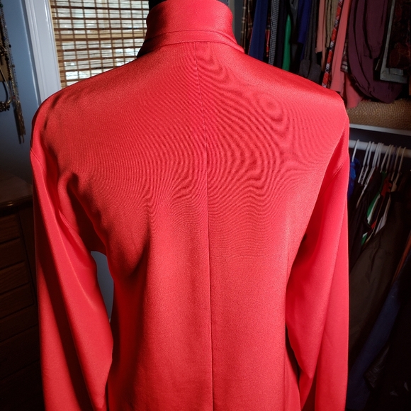 VINTAGE 70'S ANNE KLEIN PLEATED BLOUSE - Picture 6 of 8